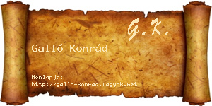 Galló Konrád névjegykártya
